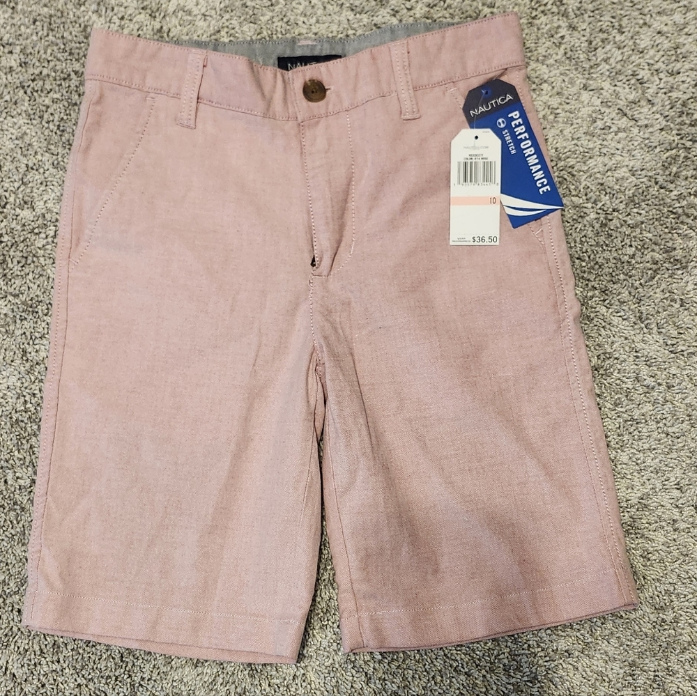NWT Nautica $36.50 Chino Dress Shorts Size 10y Pale Pink
